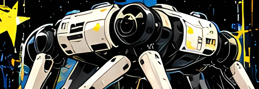 Ilustración del robot cuadrúpedo Go2 con elementos de navegación.